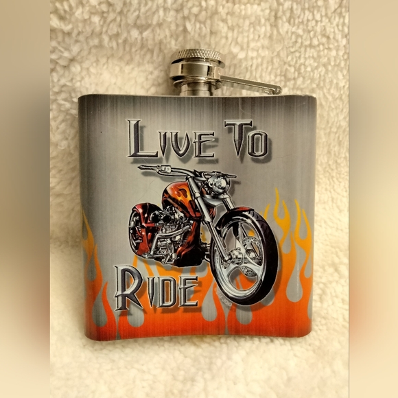 Flask | Motorcycle | Live To Ride - Picture 2 of 6